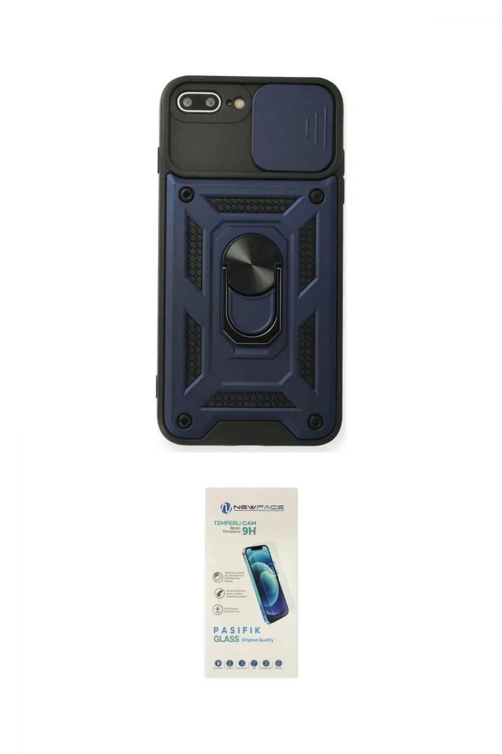 ieg™ iPhone 7 Plus Kılıf Ahenk Klasik - Şeffaf Pasifik Cam Ekran Koruyucu
