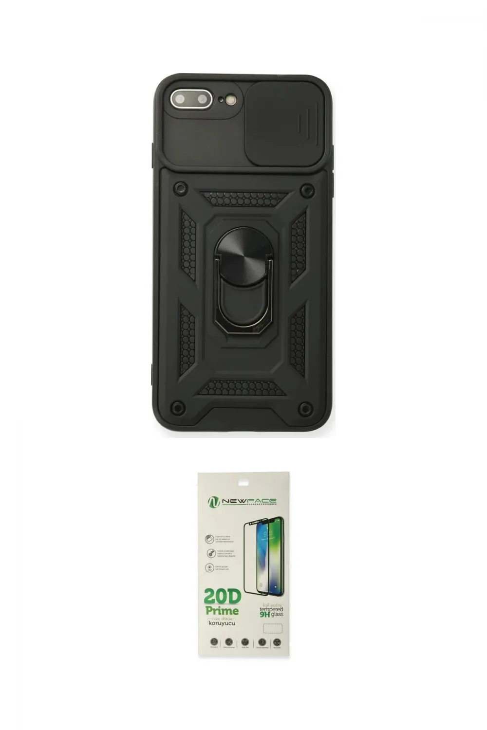 ieg™ iPhone 7 Plus Kılıf Ahenk Klasik - Siyah 20D Premium Cam Ekran Koruyucu