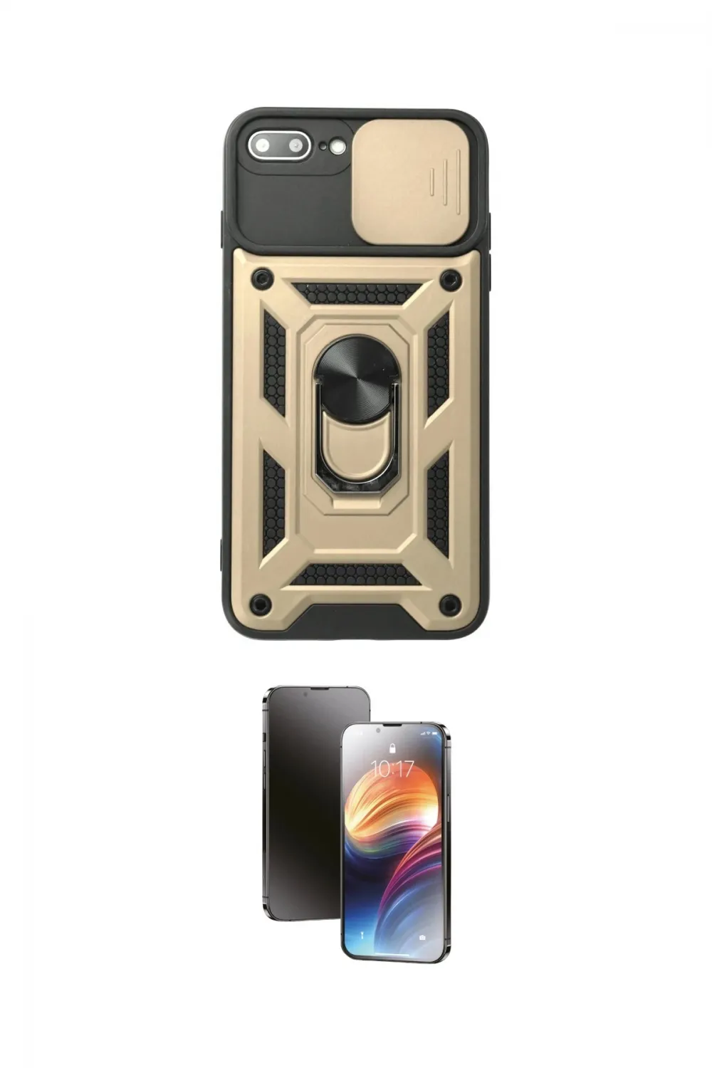 ieg™ iPhone 7 Plus Kılıf Ahenk Klasik - Siyah 3D Antistatik Mat Seramik Nano Ekran Koruyucu