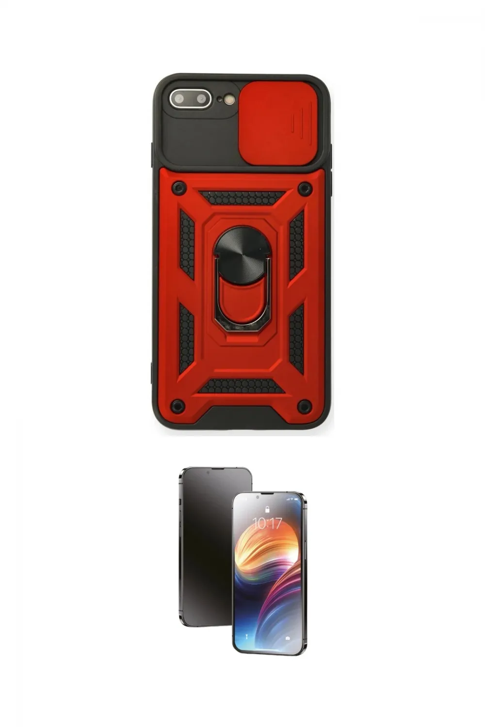 ieg™ iPhone 7 Plus Kılıf Ahenk Klasik - Siyah 3D Antistatik Mat Seramik Nano Ekran Koruyucu