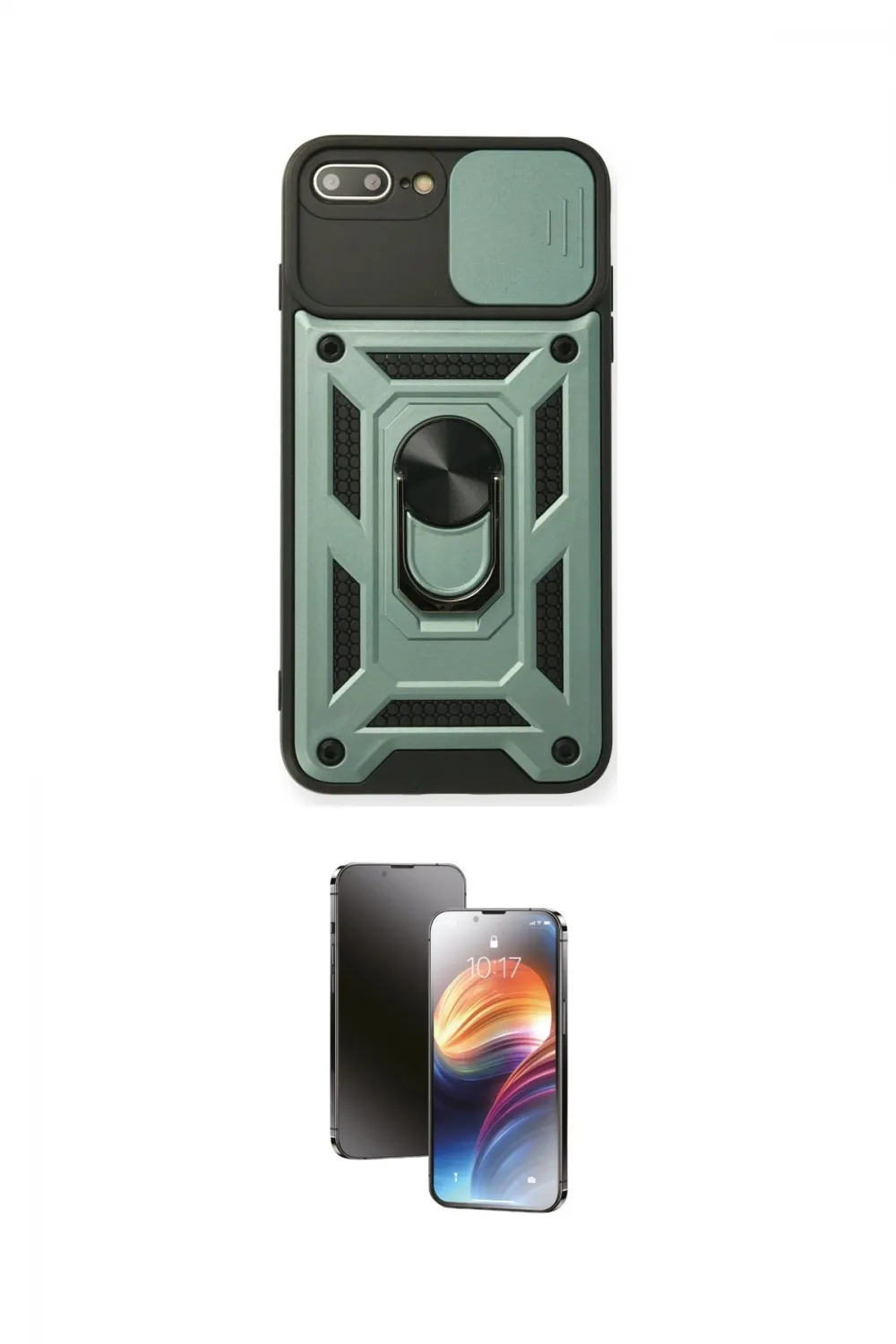 ieg™ iPhone 7 Plus Kılıf Ahenk Klasik - Siyah 3D Antistatik Mat Seramik Nano Ekran Koruyucu