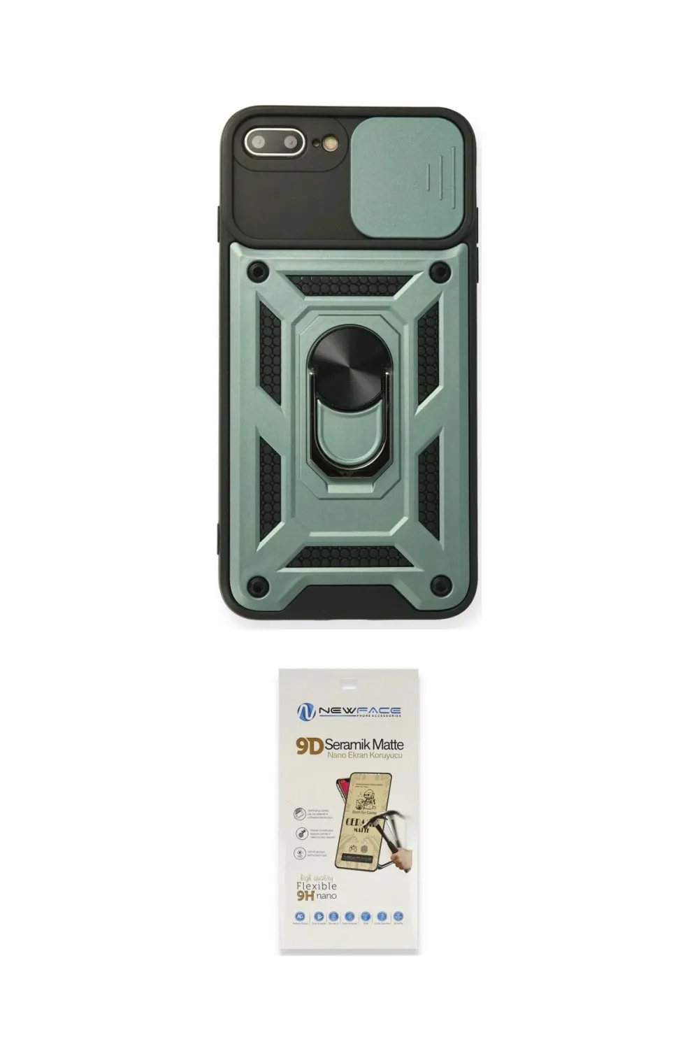 ieg™ iPhone 7 Plus Kılıf Ahenk Klasik - Siyah Mat Seramik Nano Ekran Koruyucu