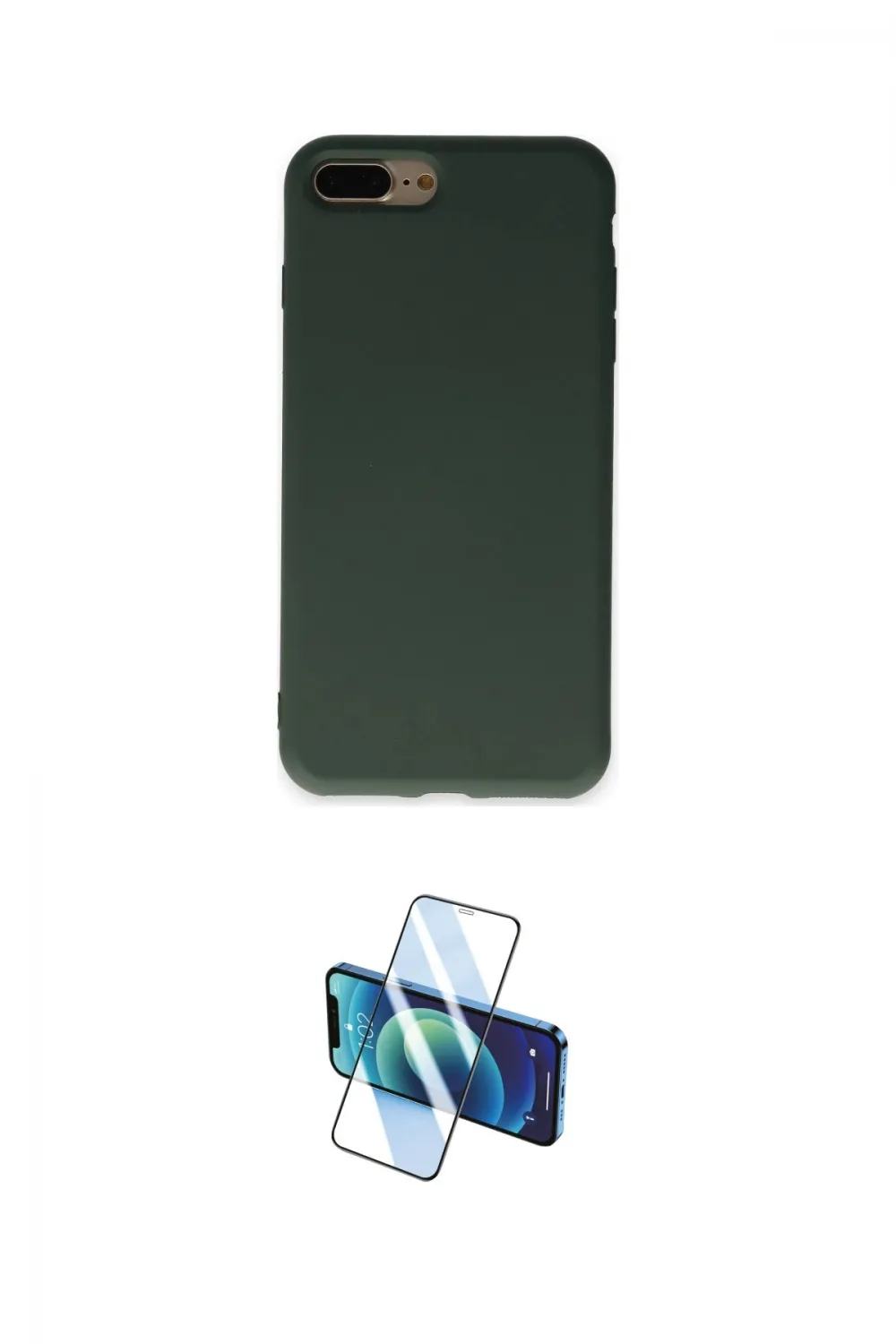 ieg™ iPhone 7 Plus Kılıf Ahenk Serisi - Siyah 3D Antistatik Cam Ekran Koruyucu