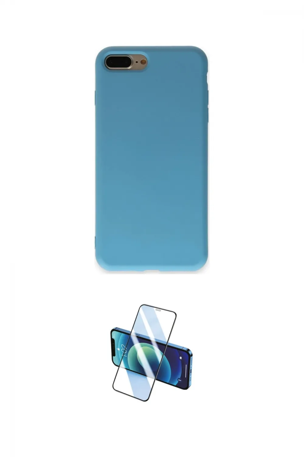 ieg™ iPhone 7 Plus Kılıf Ahenk Serisi - Siyah 3D Antistatik Cam Ekran Koruyucu