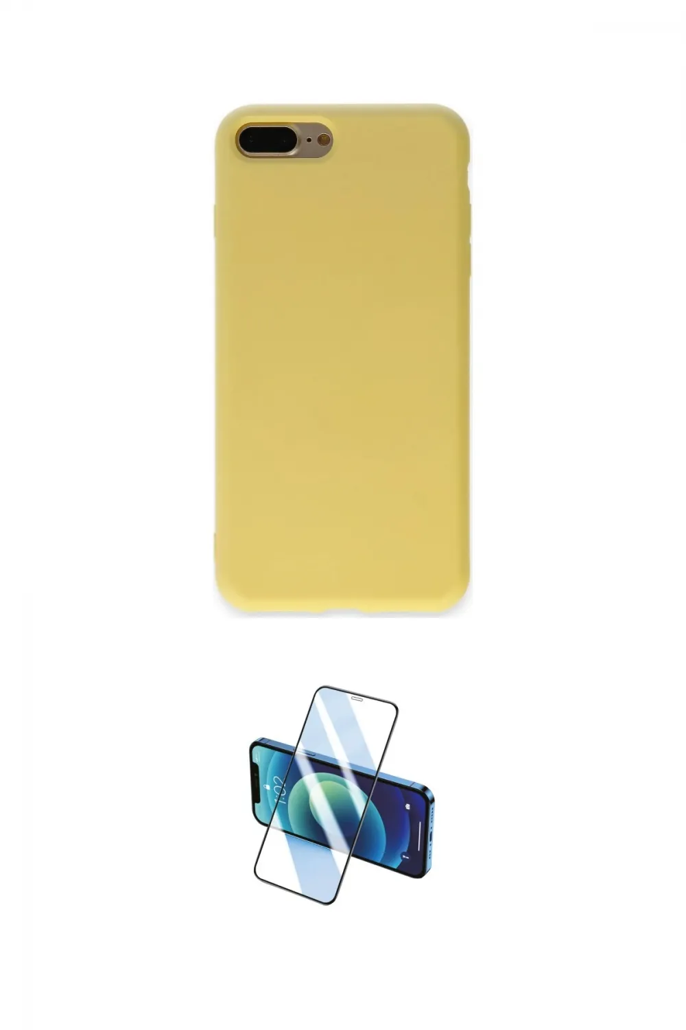 ieg™ iPhone 7 Plus Kılıf Ahenk Serisi - Siyah 3D Antistatik Cam Ekran Koruyucu