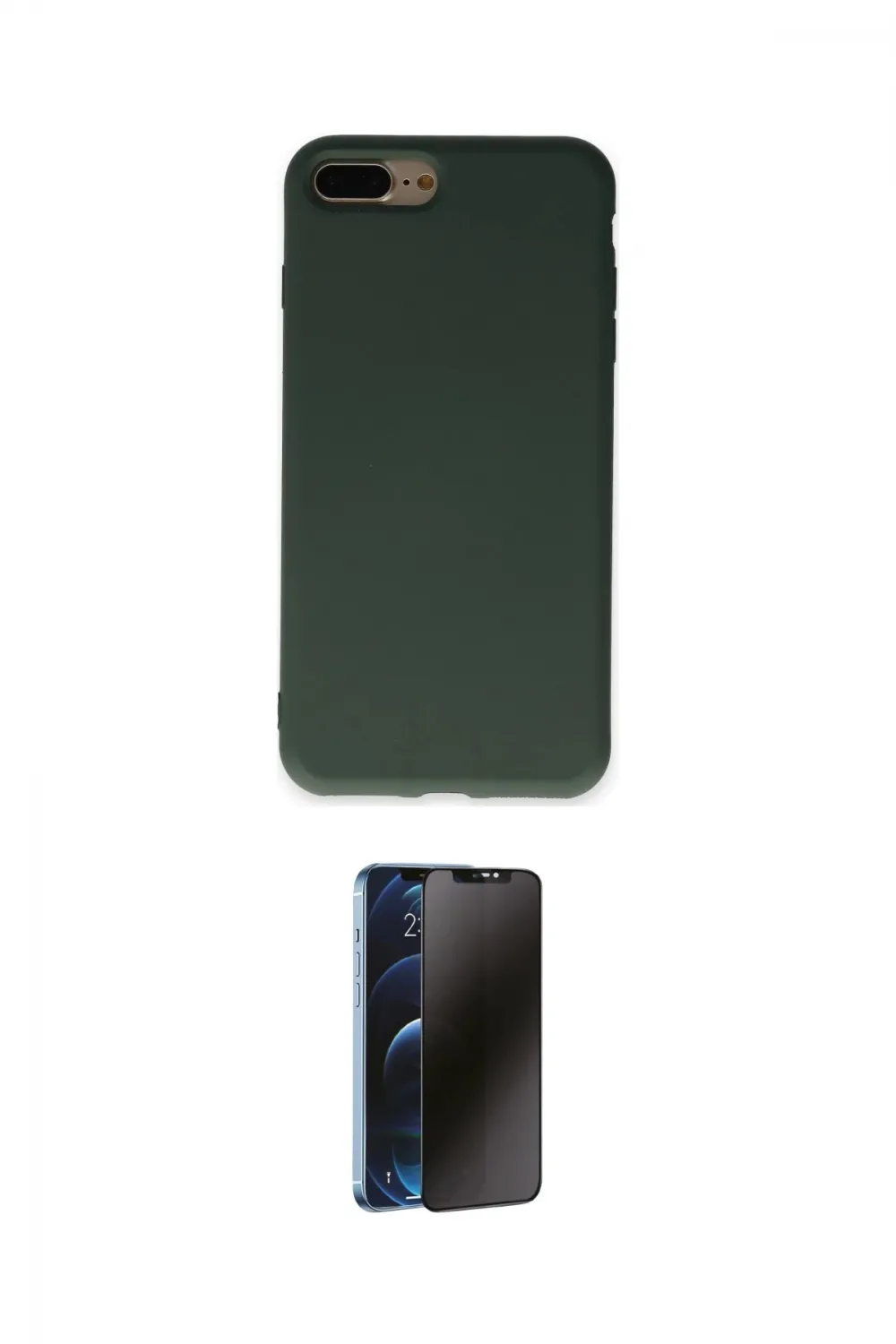 ieg™ iPhone 7 Plus Kılıf Ahenk Serisi - Siyah 3D Antistatik Hayalet Cam Ekran Koruyucu