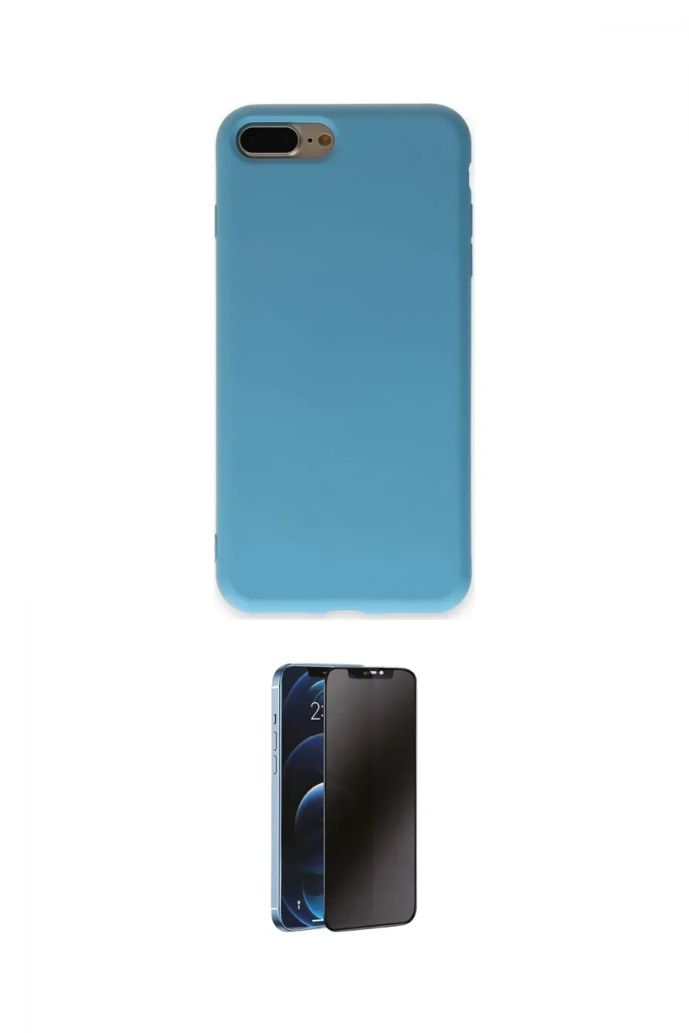 ieg™ iPhone 7 Plus Kılıf Ahenk Serisi - Siyah 3D Antistatik Hayalet Cam Ekran Koruyucu