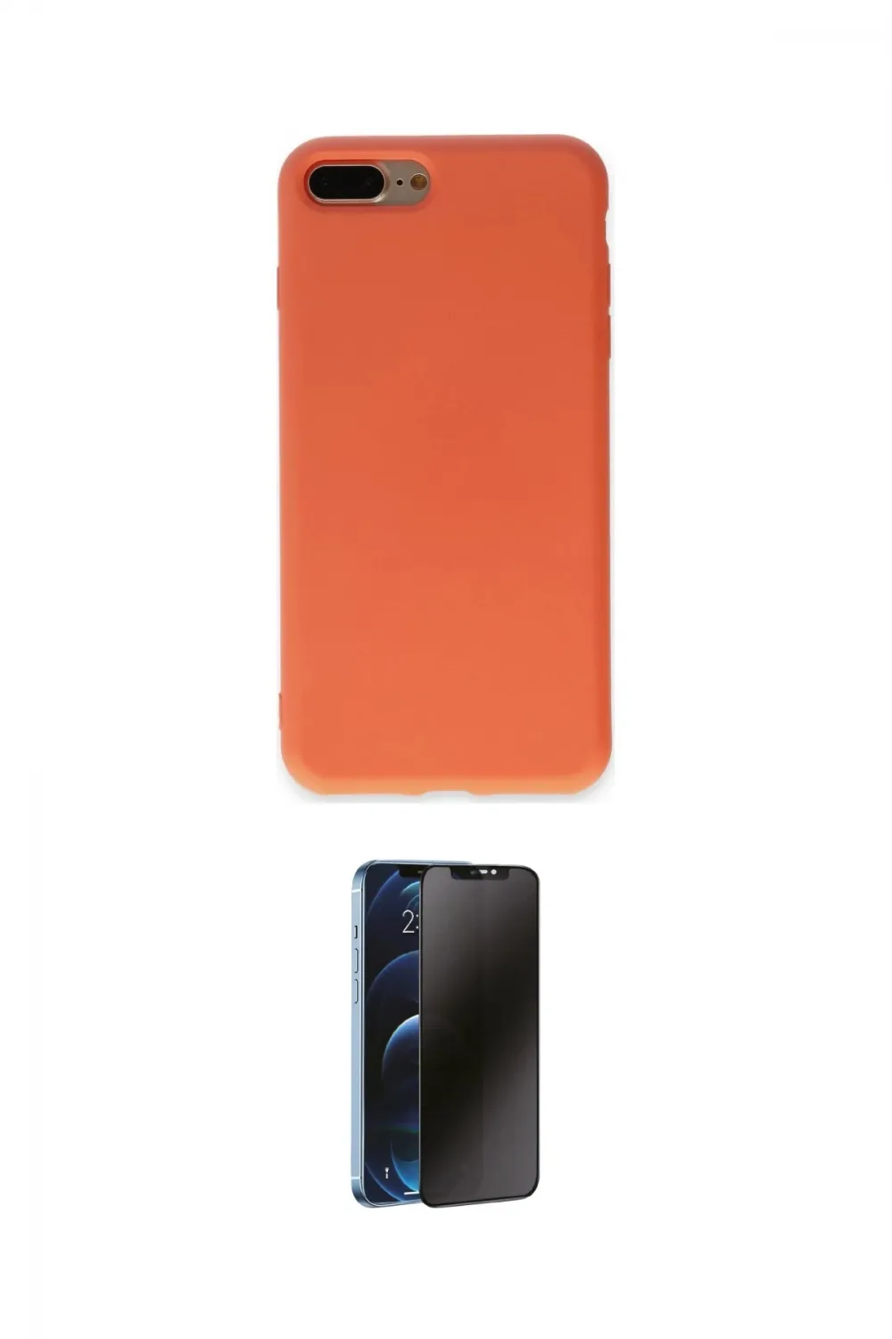 ieg™ iPhone 7 Plus Kılıf Ahenk Serisi - Siyah 3D Antistatik Hayalet Cam Ekran Koruyucu