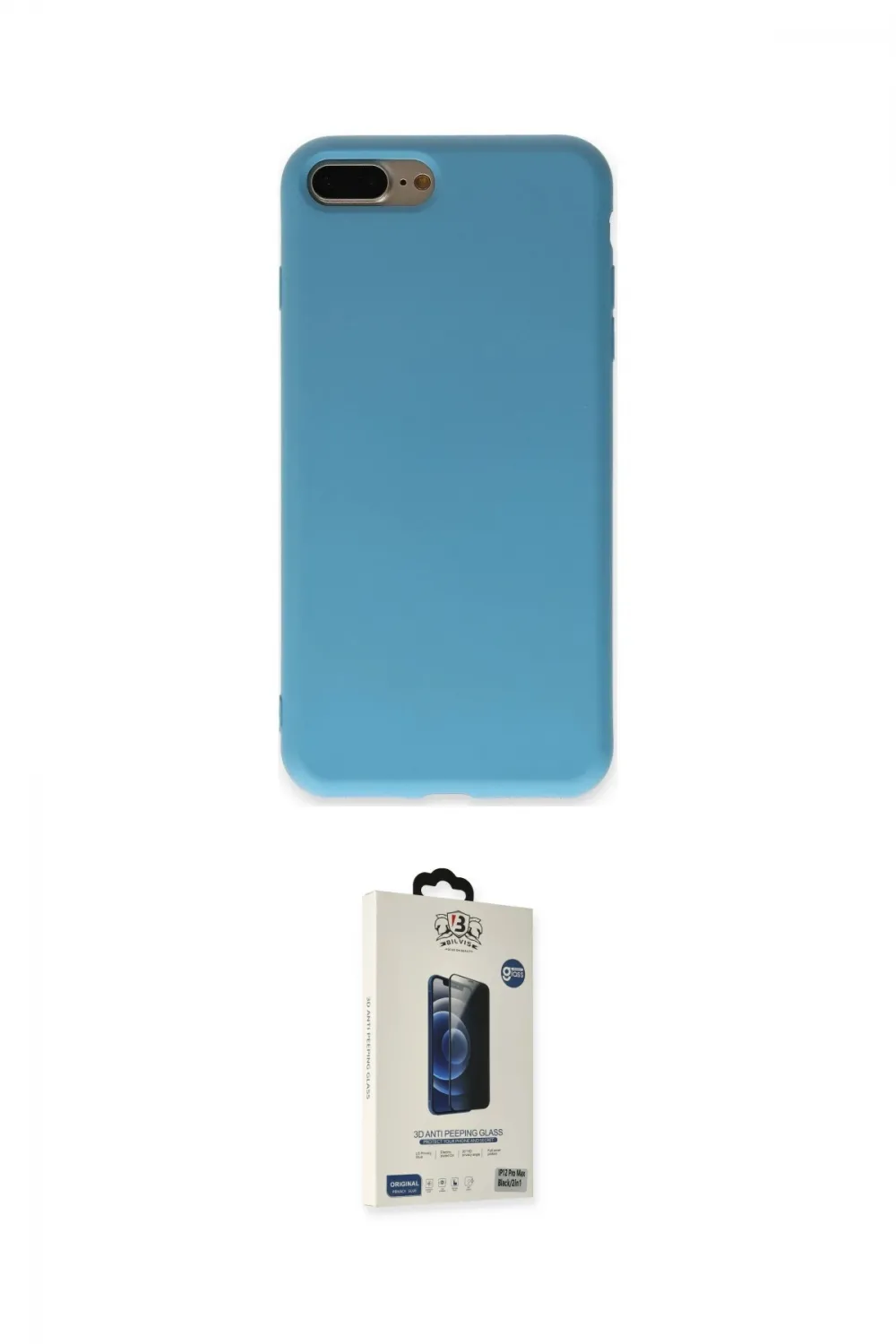 ieg™ iPhone 7 Plus Kılıf Ahenk Serisi - Siyah Bilvis Hayalet Cam Ekran Koruyucu