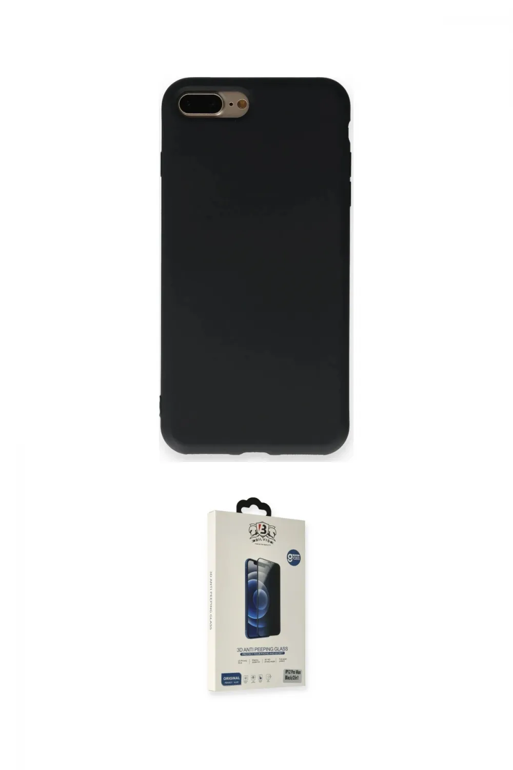 ieg™ iPhone 7 Plus Kılıf Ahenk Serisi - Siyah Bilvis Hayalet Cam Ekran Koruyucu