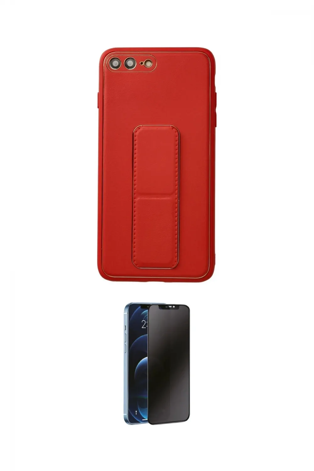 ieg™ iPhone 7 Plus Kılıf Akış Doku - Siyah 3D Antistatik Hayalet Cam Ekran Koruyucu