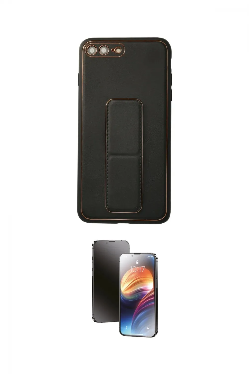 ieg™ iPhone 7 Plus Kılıf Akış Doku - Siyah 3D Antistatik Mat Seramik Nano Ekran Koruyucu