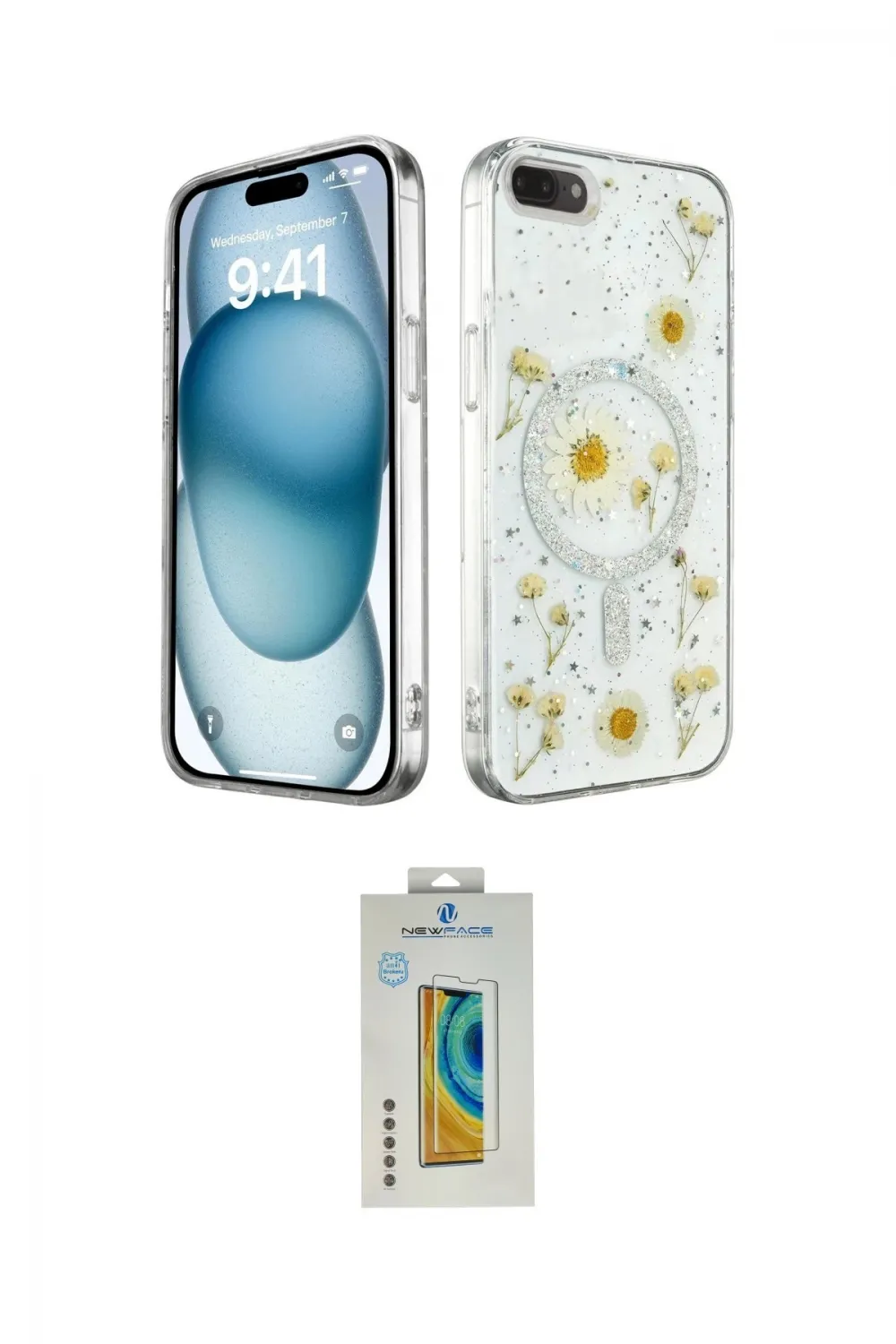 ieg™ iPhone 7 Plus Kılıf Kozmos Doku - Siyah Polymer Nano Ekran Koruyucu