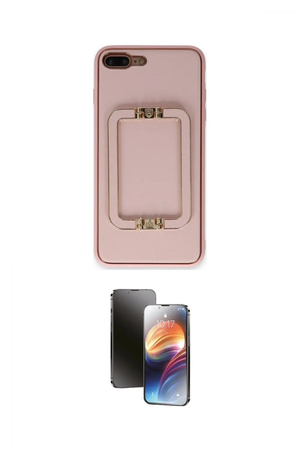ieg™ iPhone 7 Plus Kılıf Kozmos Minimal Prime - Siyah 3D Antistatik Mat Seramik Nano Ekran Koruyucu