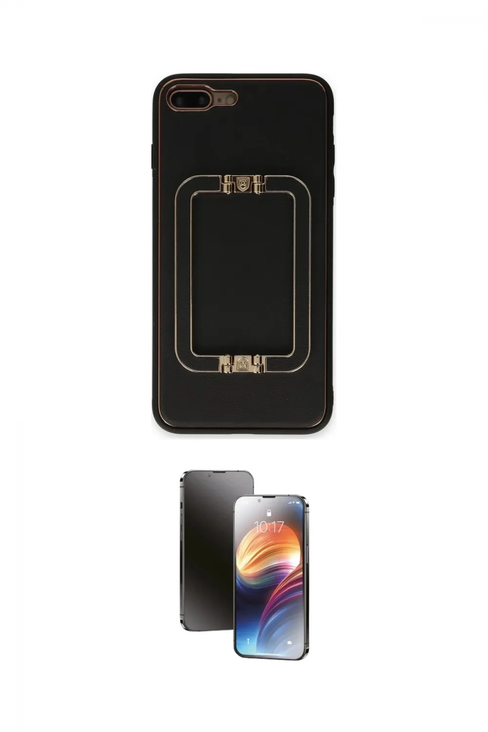 ieg™ iPhone 7 Plus Kılıf Kozmos Minimal Prime - Siyah 3D Antistatik Mat Seramik Nano Ekran Koruyucu