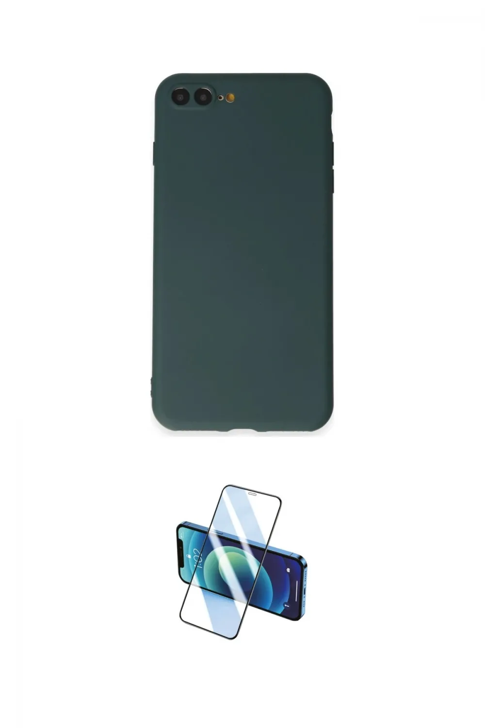 ieg™ iPhone 7 Plus Kılıf Kozmos Yansıma Özel Seri - Siyah 3D Antistatik Cam Ekran Koruyucu