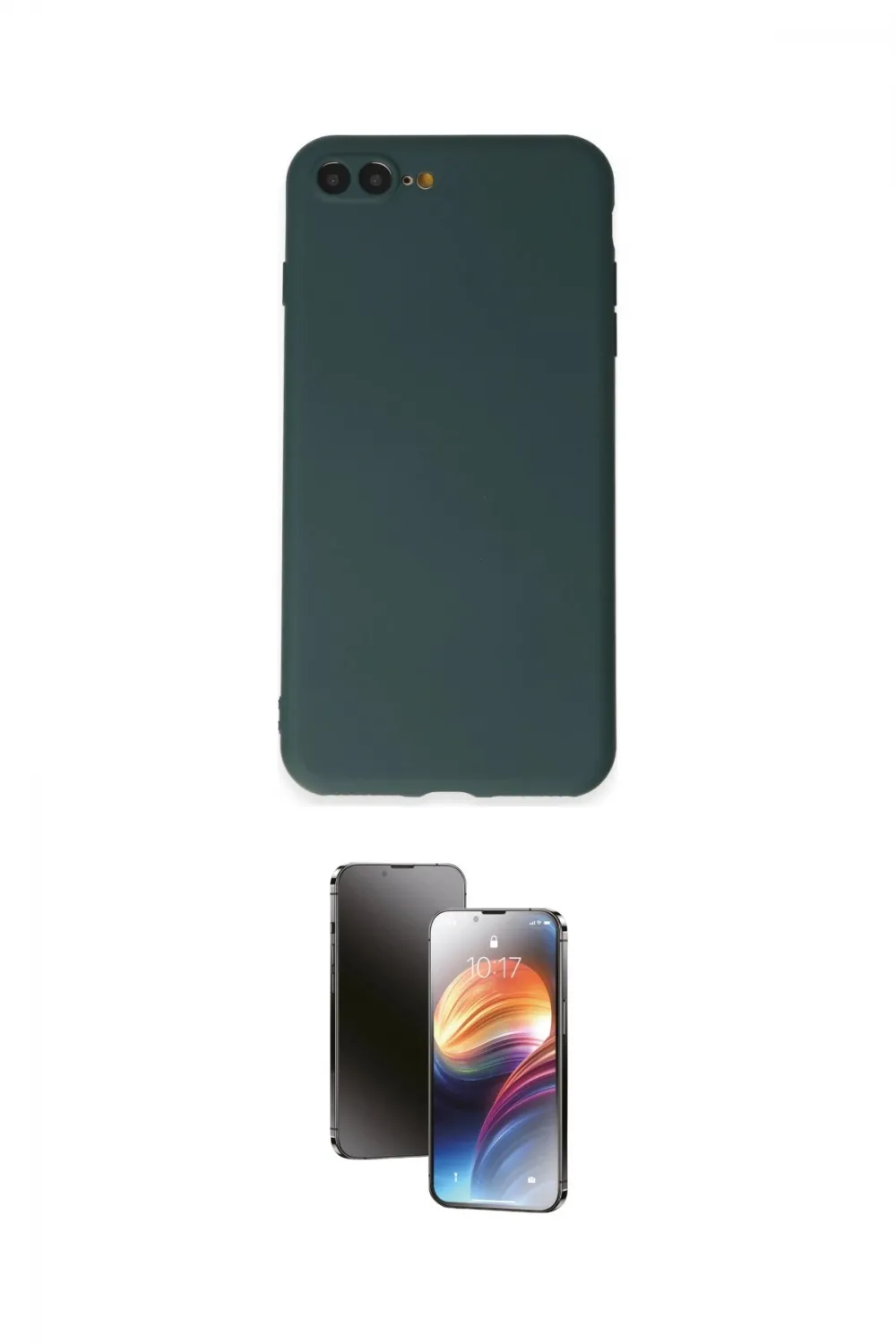 ieg™ iPhone 7 Plus Kılıf Kozmos Yansıma Özel Seri - Siyah 3D Antistatik Mat Seramik Nano Ekran Koruyucu