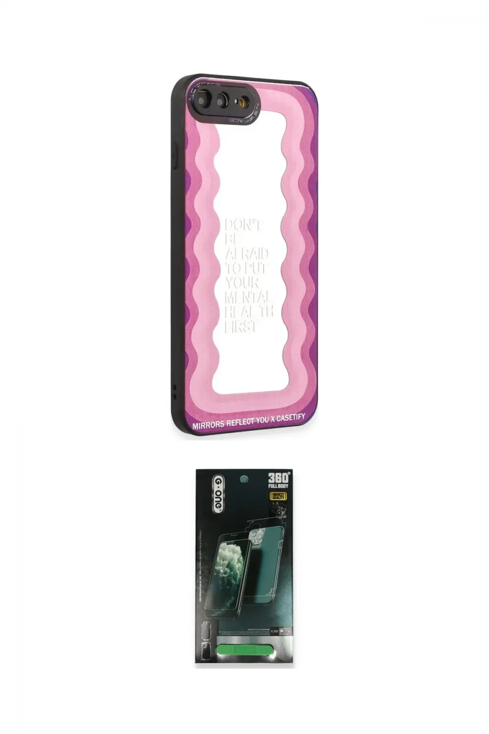 ieg™ iPhone 7 Plus Kılıf Odak Klasik Serisi - Şeffaf 360 Full Body Arka Koruyucu