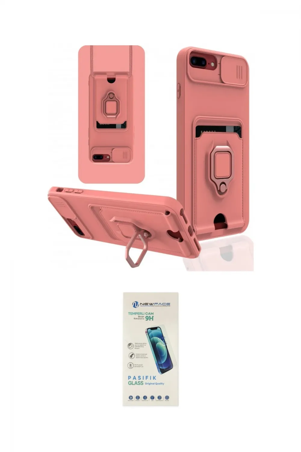 ieg™ iPhone 7 Plus Kılıf Vadi Form Prime - Şeffaf Pasifik Cam Ekran Koruyucu