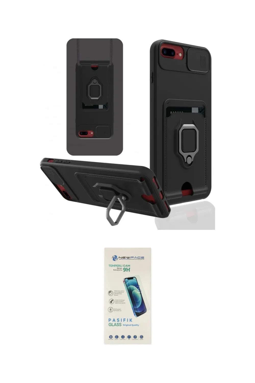ieg™ iPhone 7 Plus Kılıf Vadi Form Prime - Şeffaf Pasifik Cam Ekran Koruyucu