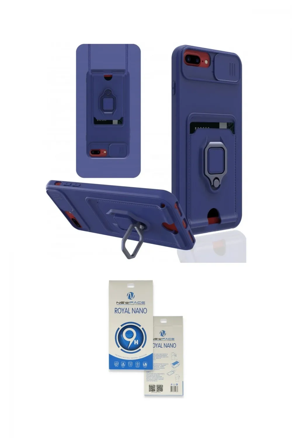 ieg™ iPhone 7 Plus Kılıf Vadi Form Prime - Şeffaf Royal Nano Ekran Koruyucu