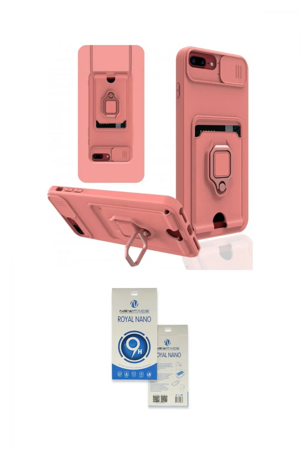 ieg™ iPhone 7 Plus Kılıf Vadi Form Prime - Şeffaf Royal Nano Ekran Koruyucu