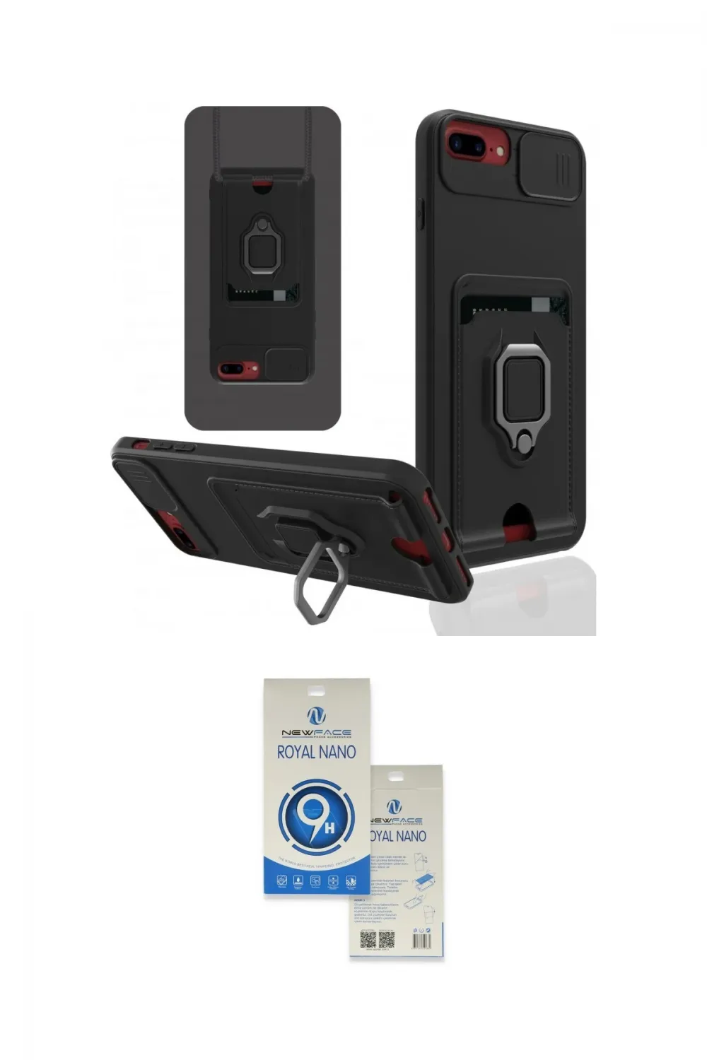 ieg™ iPhone 7 Plus Kılıf Vadi Form Prime - Şeffaf Royal Nano Ekran Koruyucu