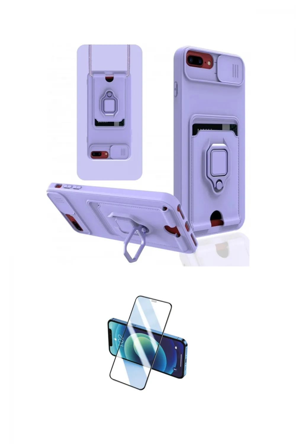 ieg™ iPhone 7 Plus Kılıf Vadi Form Prime - Siyah 3D Antistatik Cam Ekran Koruyucu