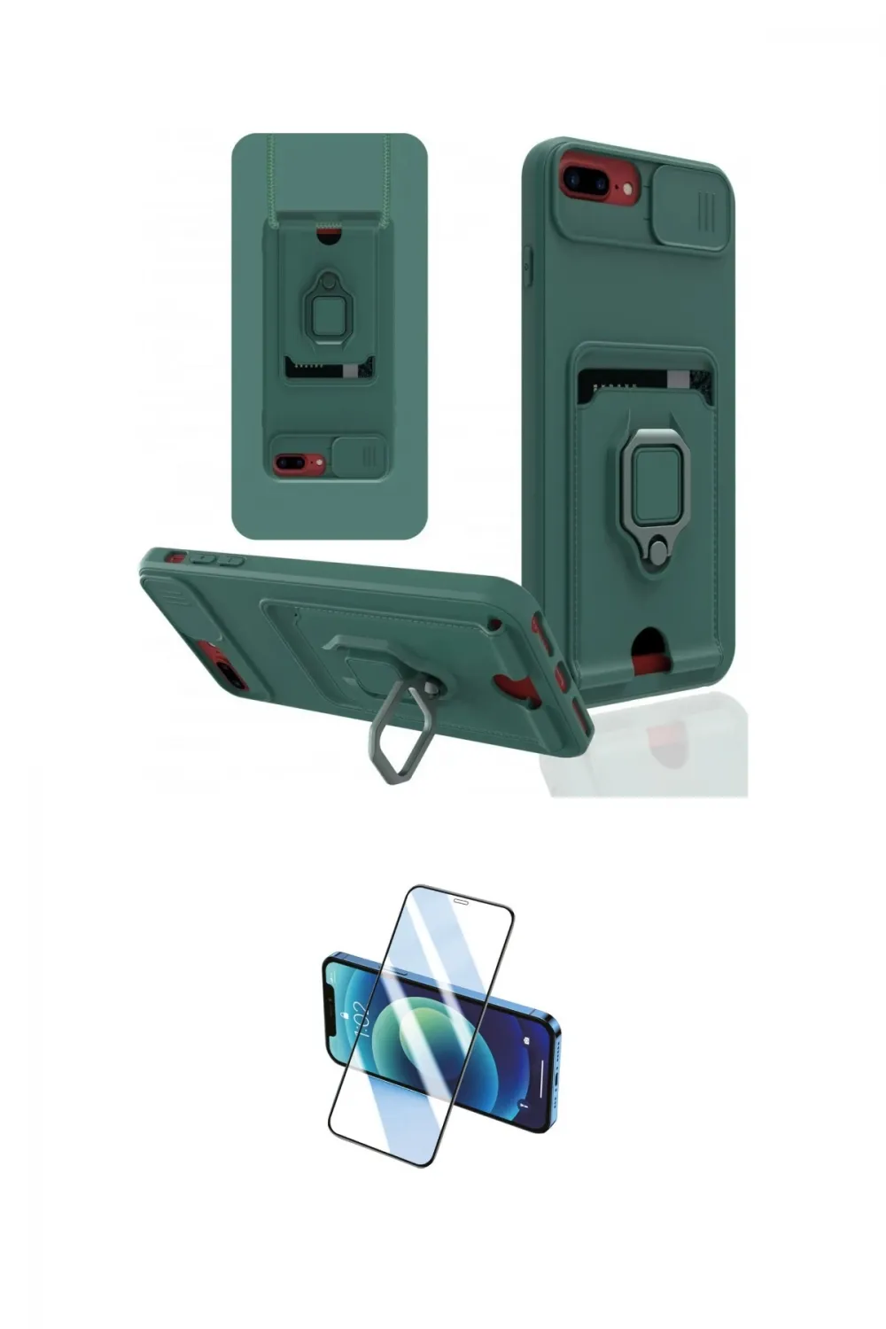 ieg™ iPhone 7 Plus Kılıf Vadi Form Prime - Siyah 3D Antistatik Cam Ekran Koruyucu