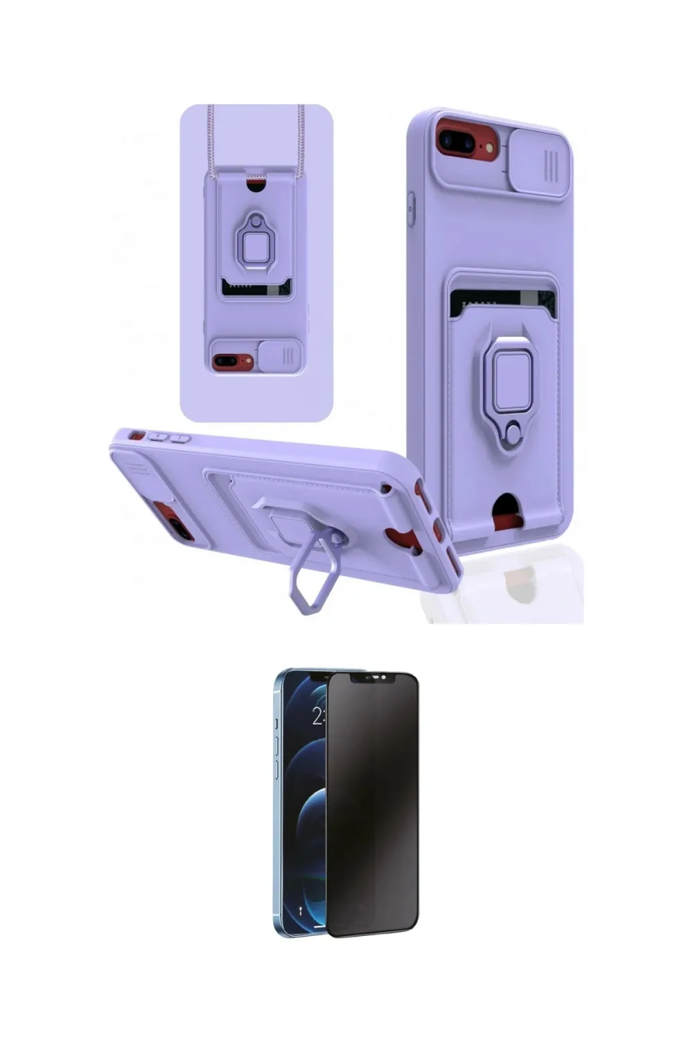 ieg™ iPhone 7 Plus Kılıf Vadi Form Prime - Siyah 3D Antistatik Hayalet Cam Ekran Koruyucu