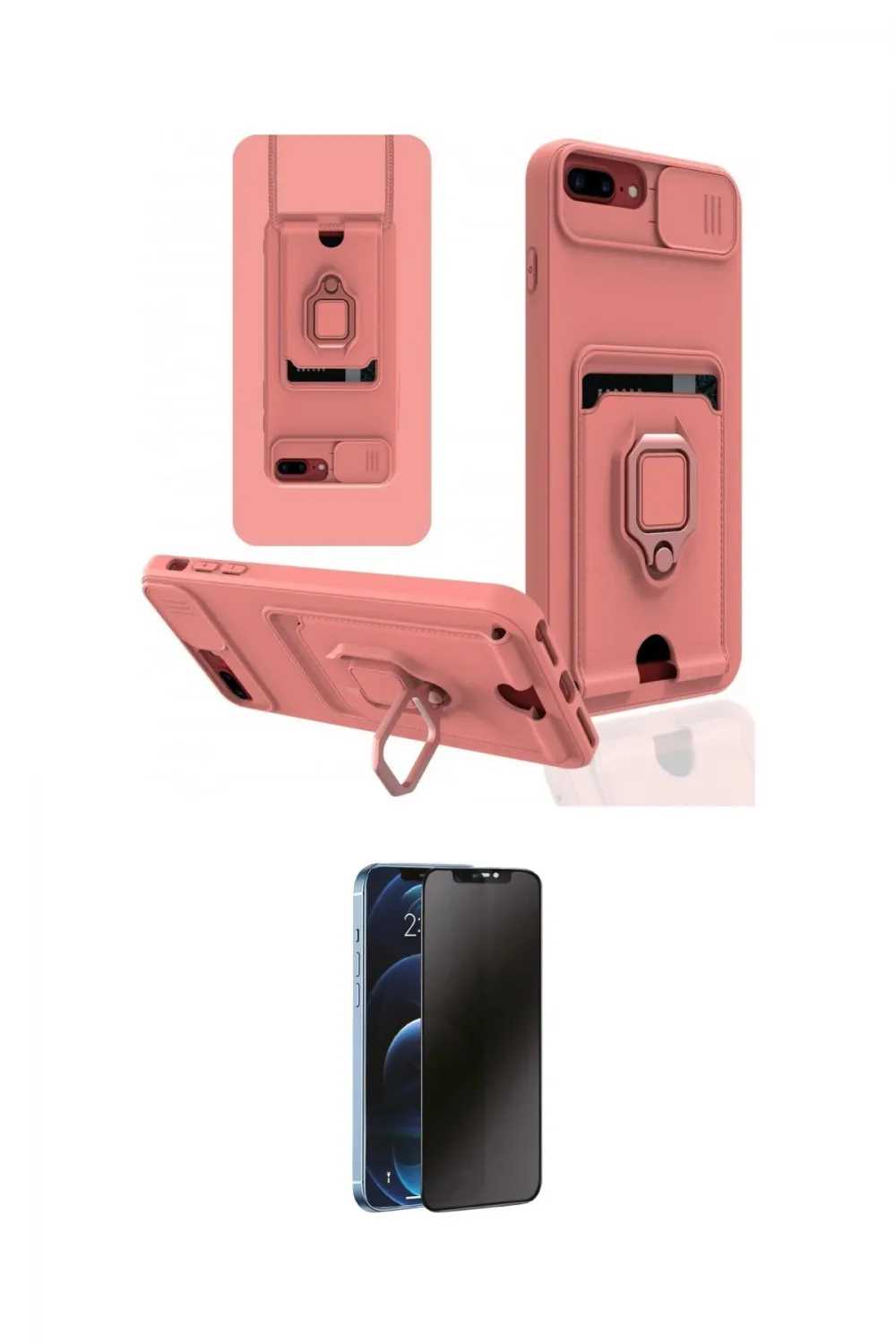 ieg™ iPhone 7 Plus Kılıf Vadi Form Prime - Siyah 3D Antistatik Hayalet Cam Ekran Koruyucu