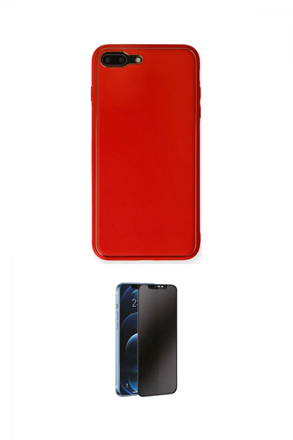 ieg™ iPhone 7 Plus Kılıf Yadigar Klasik - Siyah 3D Antistatik Hayalet Cam Ekran Koruyucu