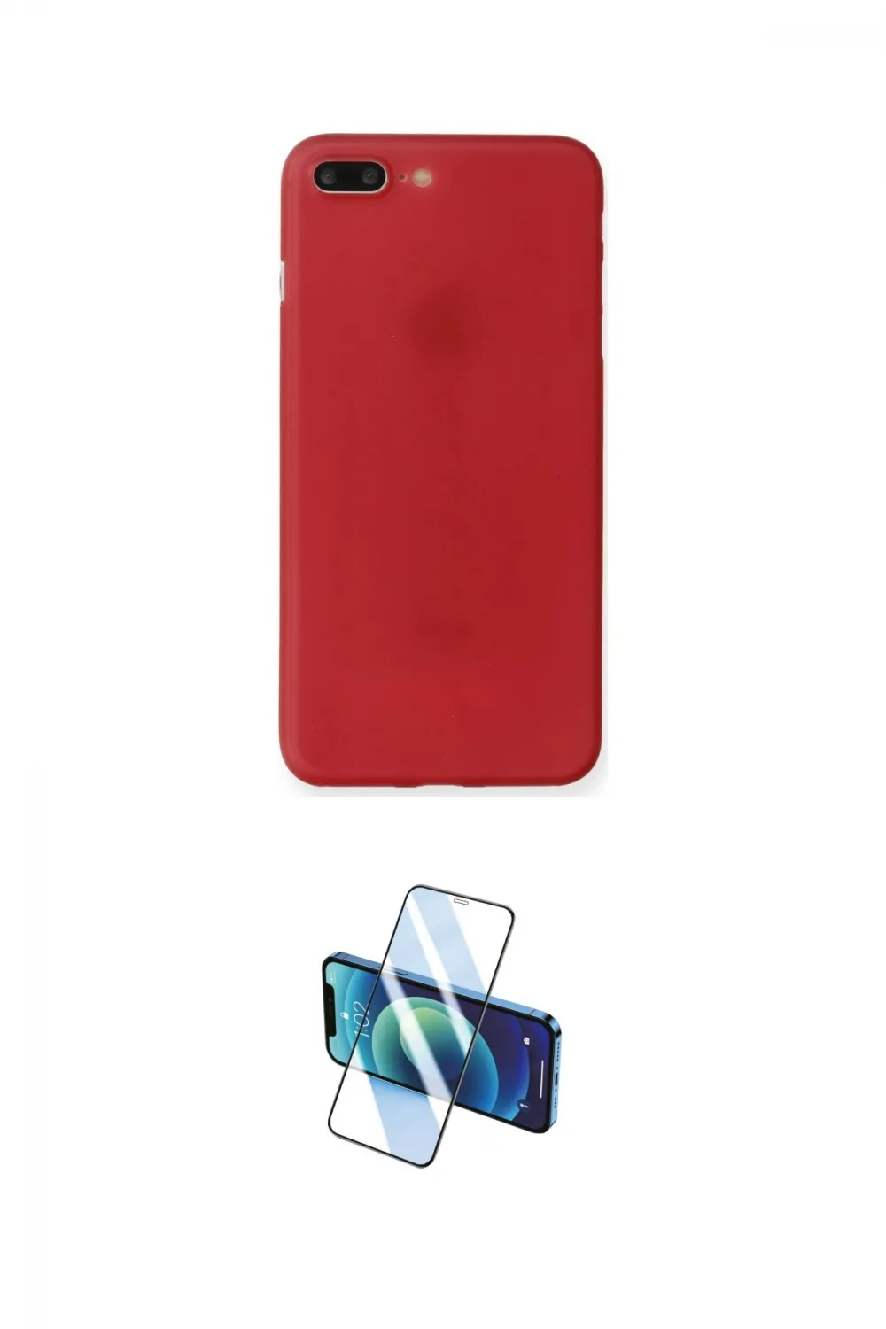 ieg™ iPhone 7 Plus Kılıf Yadigar Yansıma Serisi - Siyah 3D Antistatik Cam Ekran Koruyucu