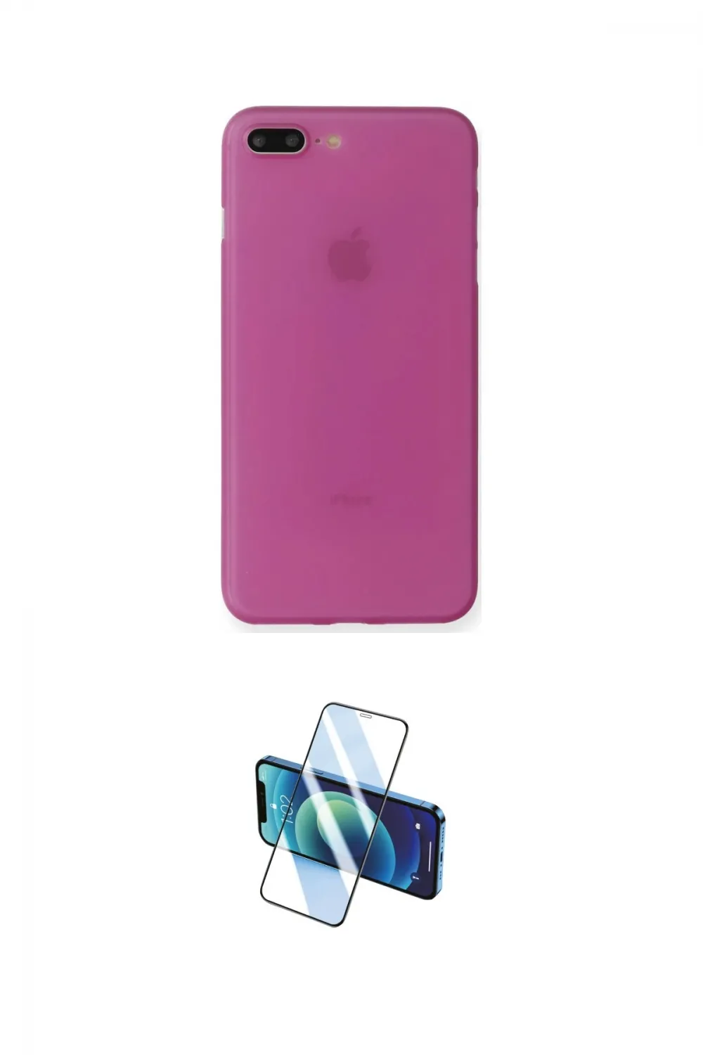 ieg™ iPhone 7 Plus Kılıf Yadigar Yansıma Serisi - Siyah 3D Antistatik Cam Ekran Koruyucu