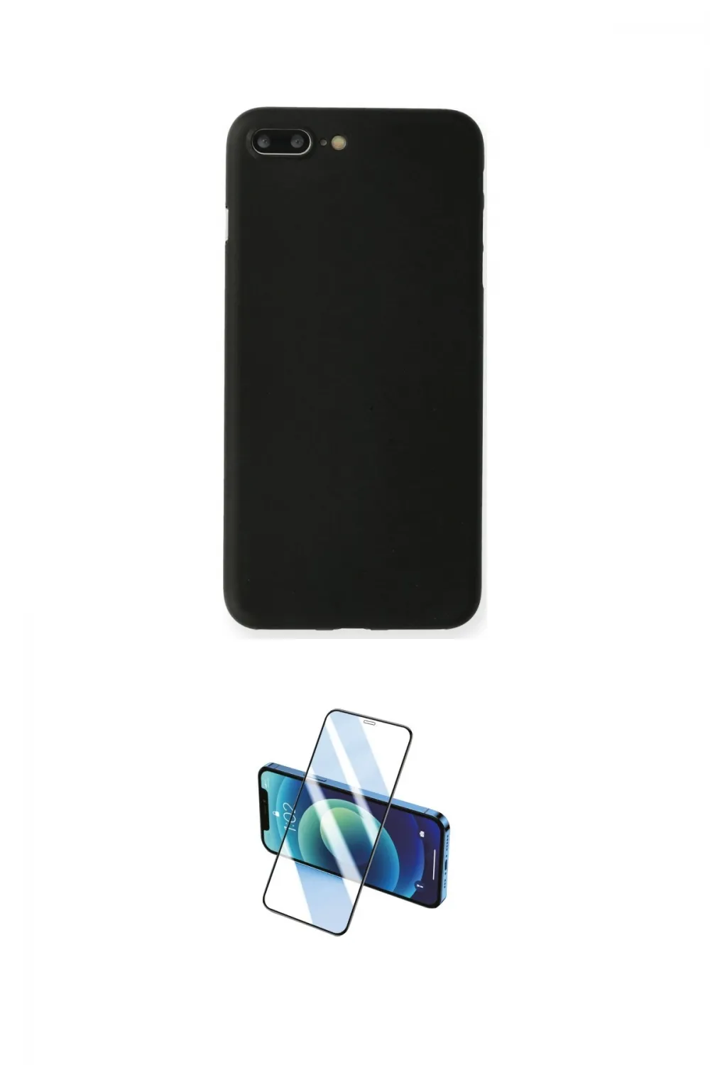 ieg™ iPhone 7 Plus Kılıf Yadigar Yansıma Serisi - Siyah 3D Antistatik Cam Ekran Koruyucu