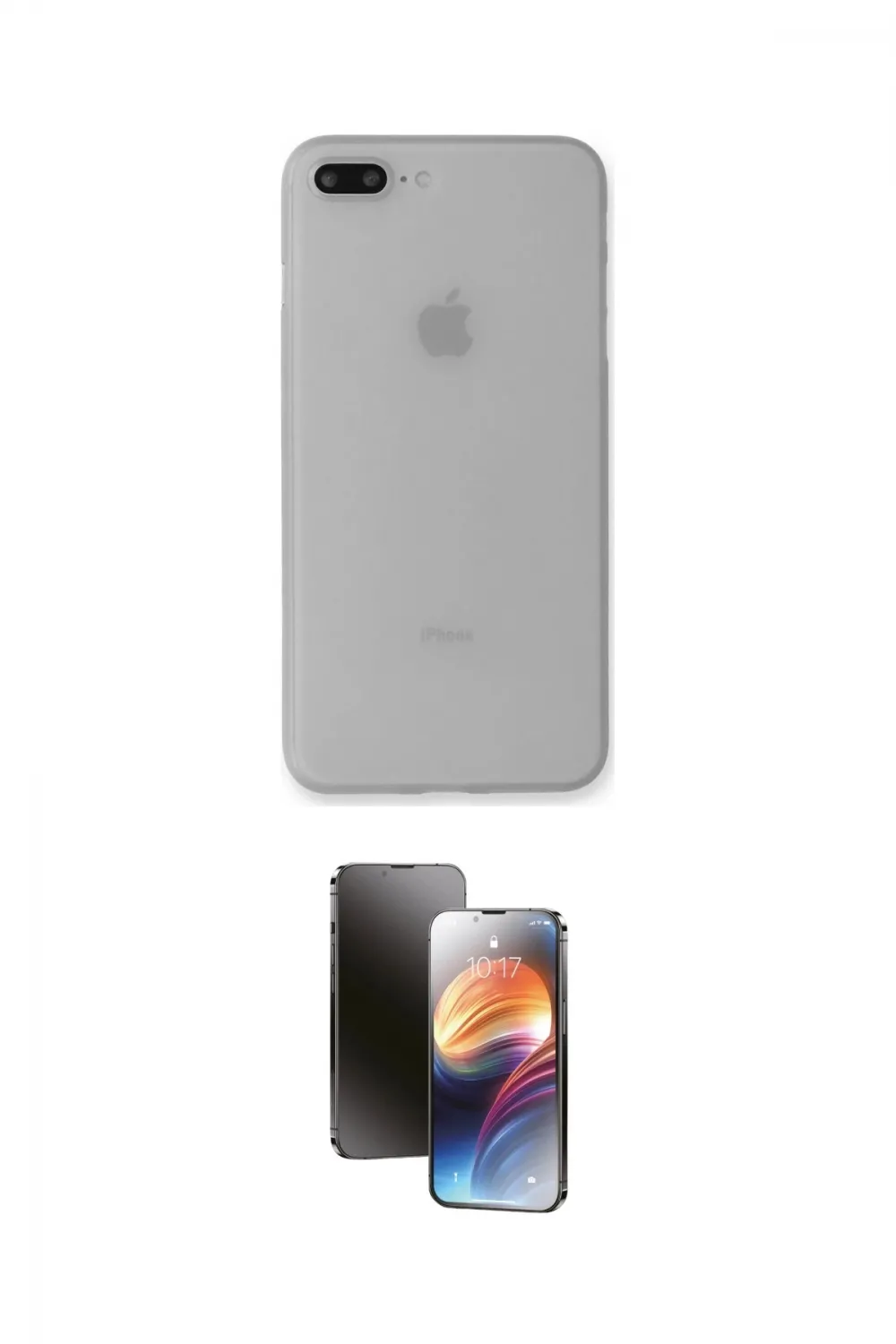 ieg™ iPhone 7 Plus Kılıf Yadigar Yansıma Serisi - Siyah 3D Antistatik Mat Seramik Nano Ekran Koruyucu