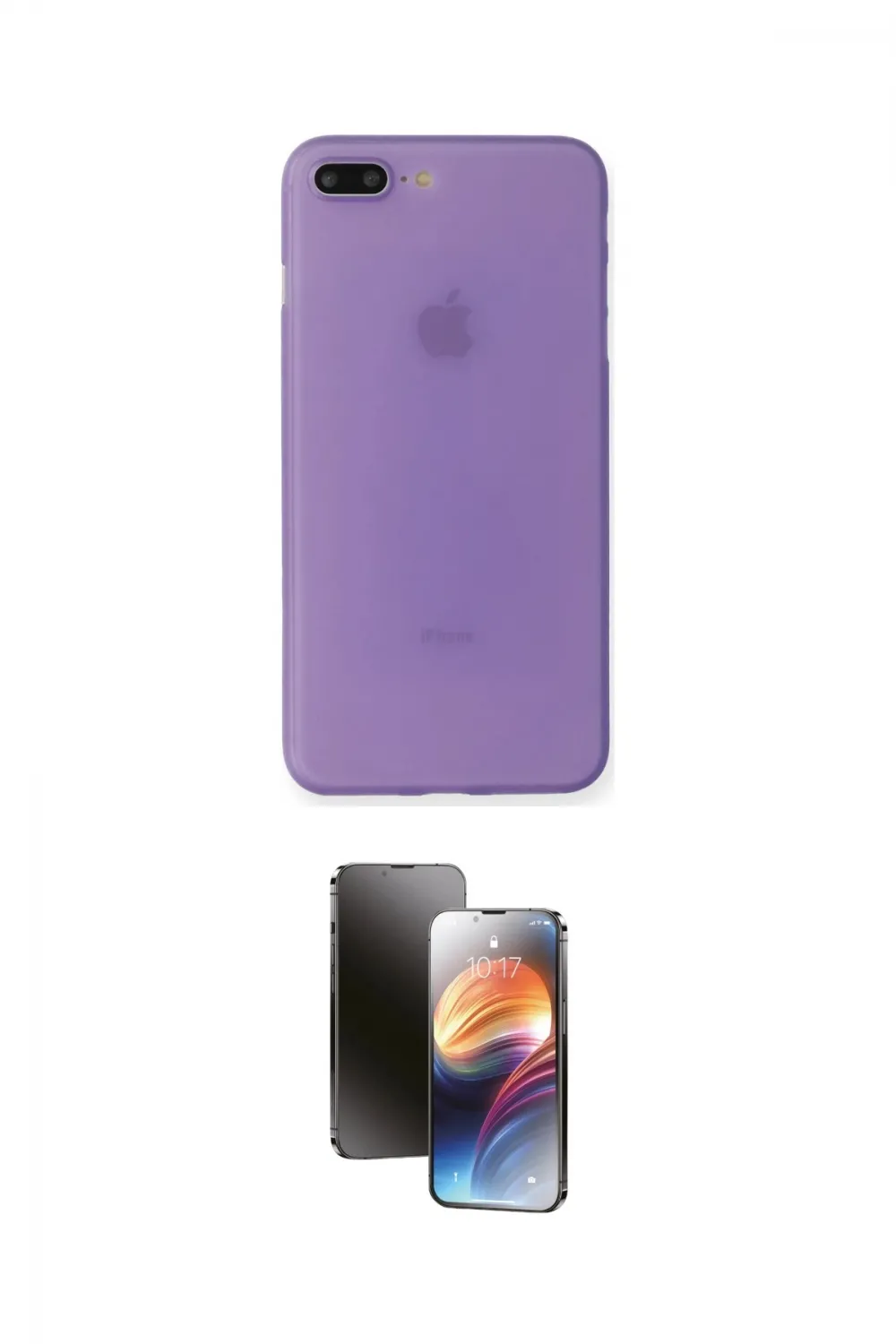 ieg™ iPhone 7 Plus Kılıf Yadigar Yansıma Serisi - Siyah 3D Antistatik Mat Seramik Nano Ekran Koruyucu