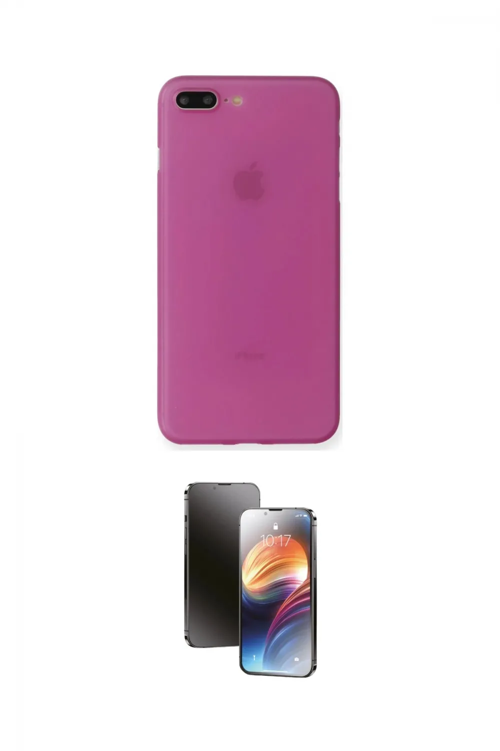 ieg™ iPhone 7 Plus Kılıf Yadigar Yansıma Serisi - Siyah 3D Antistatik Mat Seramik Nano Ekran Koruyucu