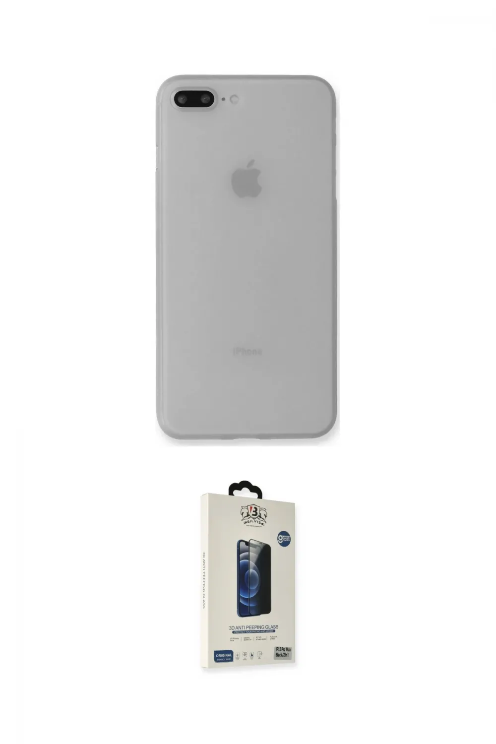 ieg™ iPhone 7 Plus Kılıf Yadigar Yansıma Serisi - Siyah Bilvis Hayalet Cam Ekran Koruyucu