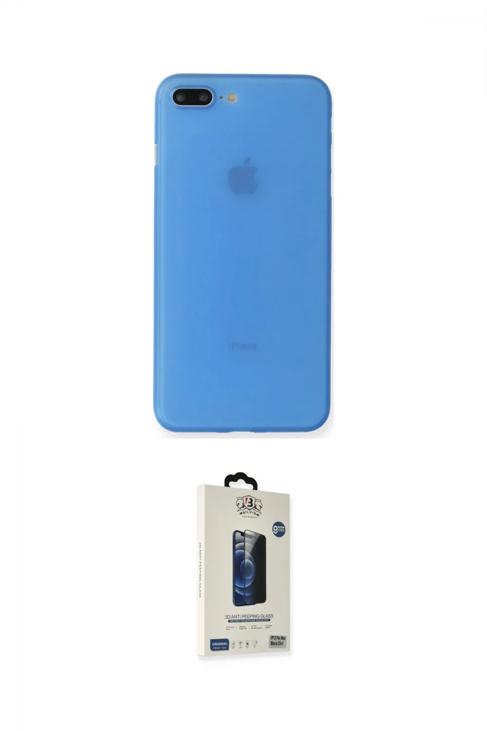 ieg™ iPhone 7 Plus Kılıf Yadigar Yansıma Serisi - Siyah Bilvis Hayalet Cam Ekran Koruyucu