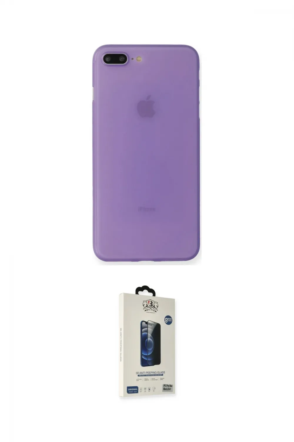 ieg™ iPhone 7 Plus Kılıf Yadigar Yansıma Serisi - Siyah Bilvis Hayalet Cam Ekran Koruyucu