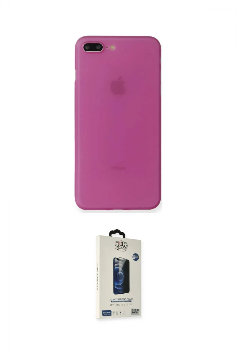 ieg™ iPhone 7 Plus Kılıf Yadigar Yansıma Serisi - Siyah Bilvis Hayalet Cam Ekran Koruyucu
