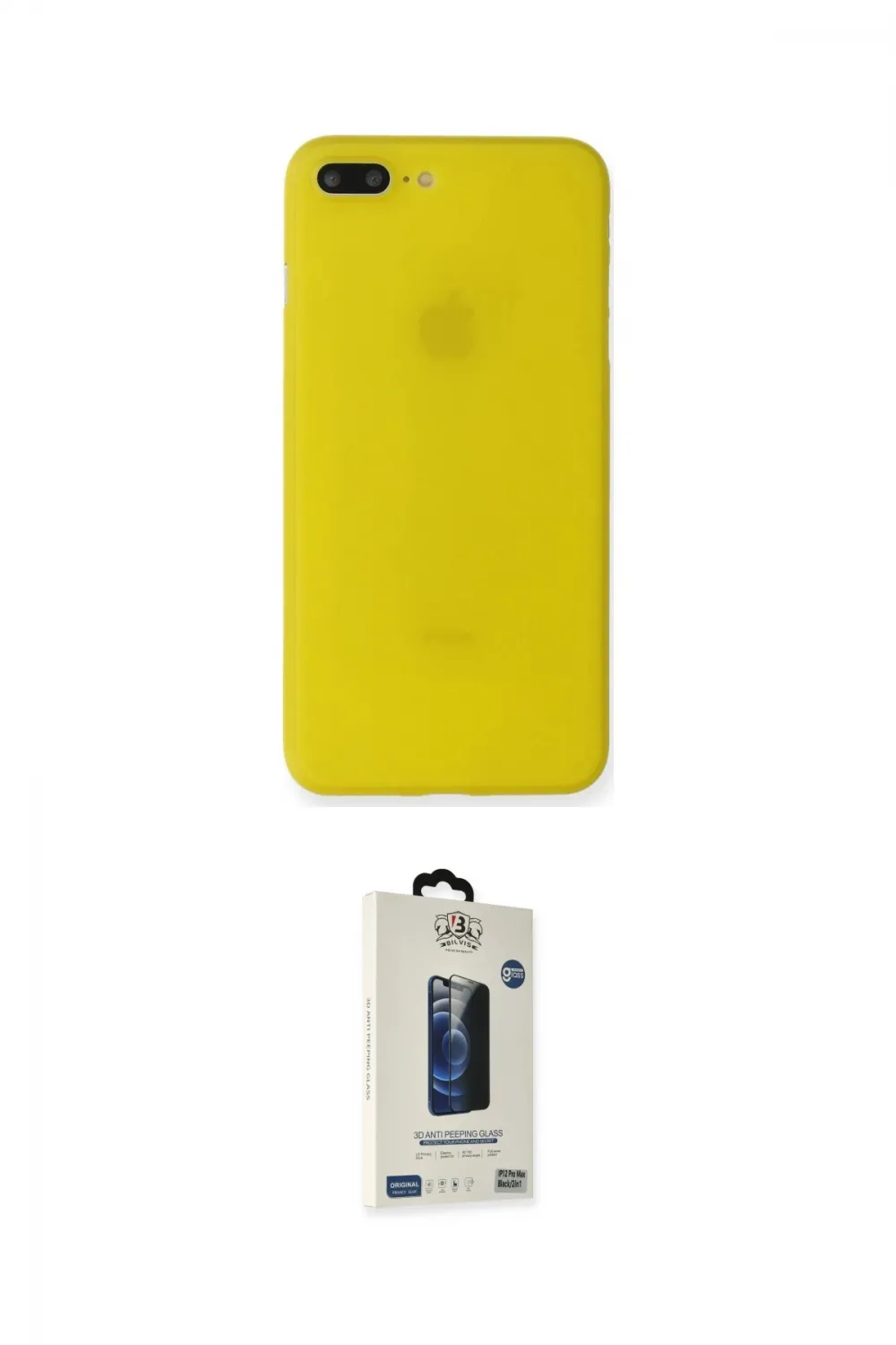 ieg™ iPhone 7 Plus Kılıf Yadigar Yansıma Serisi - Siyah Bilvis Hayalet Cam Ekran Koruyucu