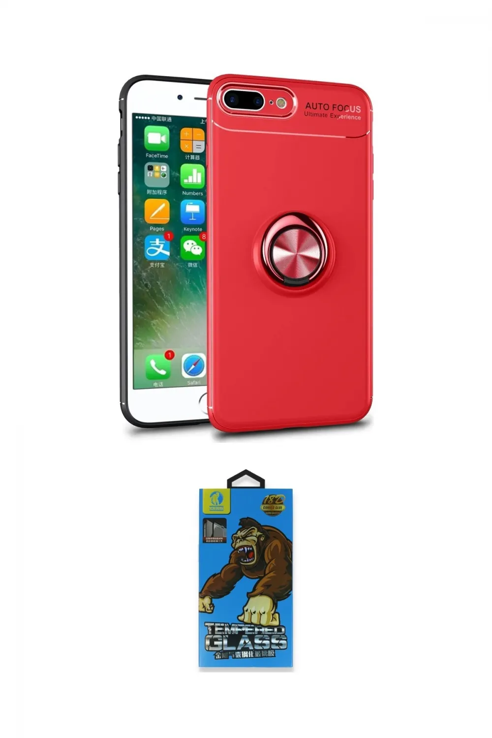 ieg™ iPhone 7 Plus Kılıf Yankı Form Prime - Beyaz 18D Cam Ekran Koruyucu