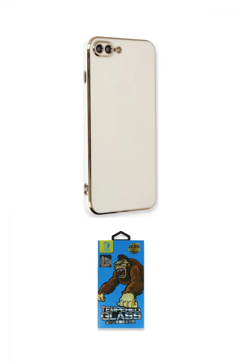 ieg™ iPhone 7 Plus Kılıf Yankı Serisi - Beyaz 18D Cam Ekran Koruyucu