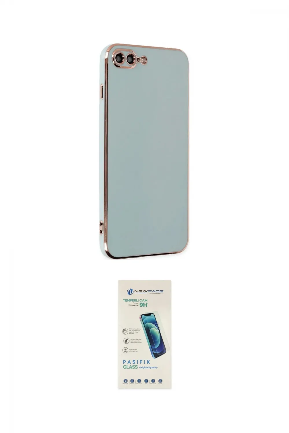 ieg™ iPhone 7 Plus Kılıf Yankı Serisi - Şeffaf Pasifik Cam Ekran Koruyucu