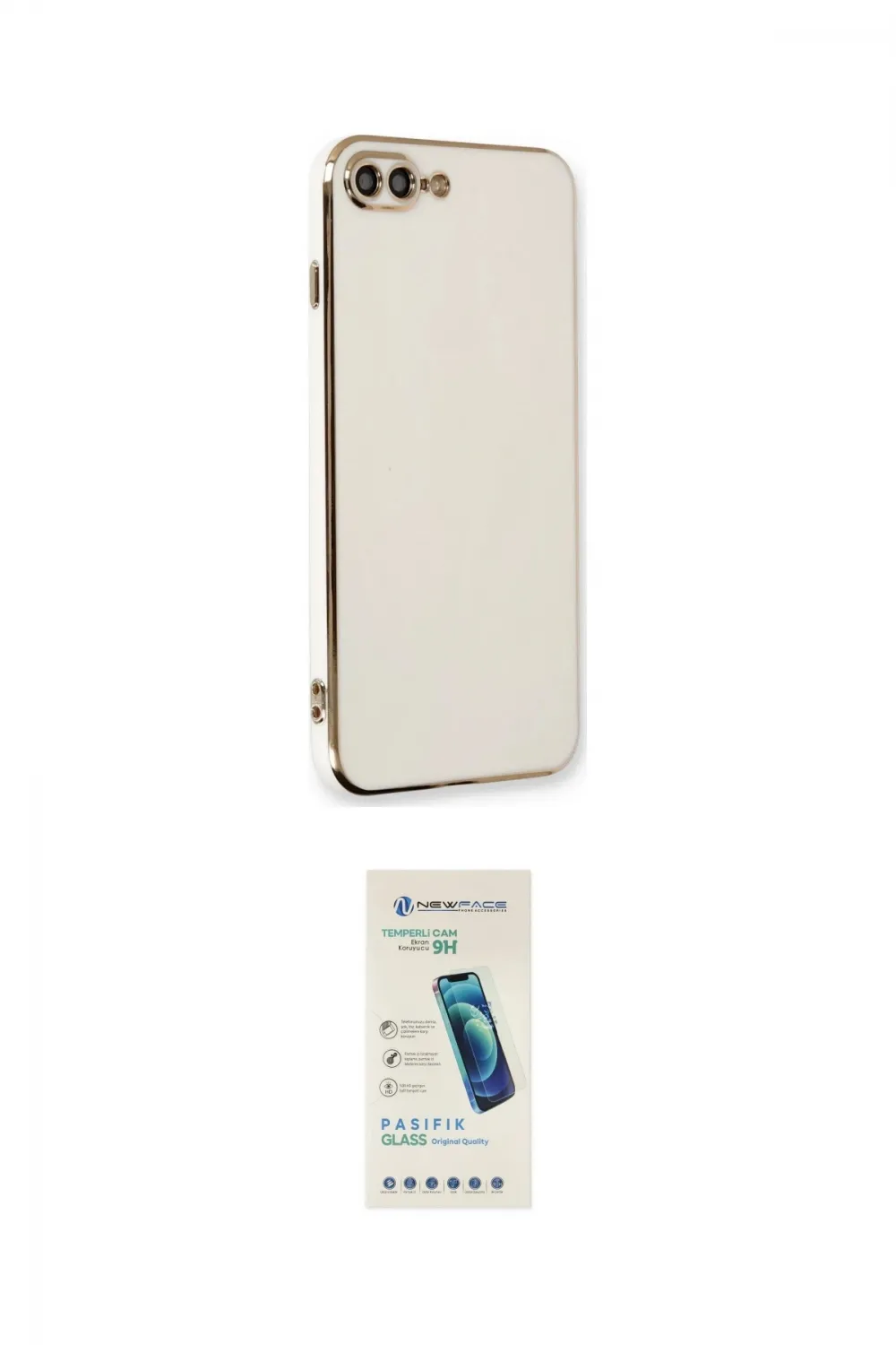 ieg™ iPhone 7 Plus Kılıf Yankı Serisi - Şeffaf Pasifik Cam Ekran Koruyucu