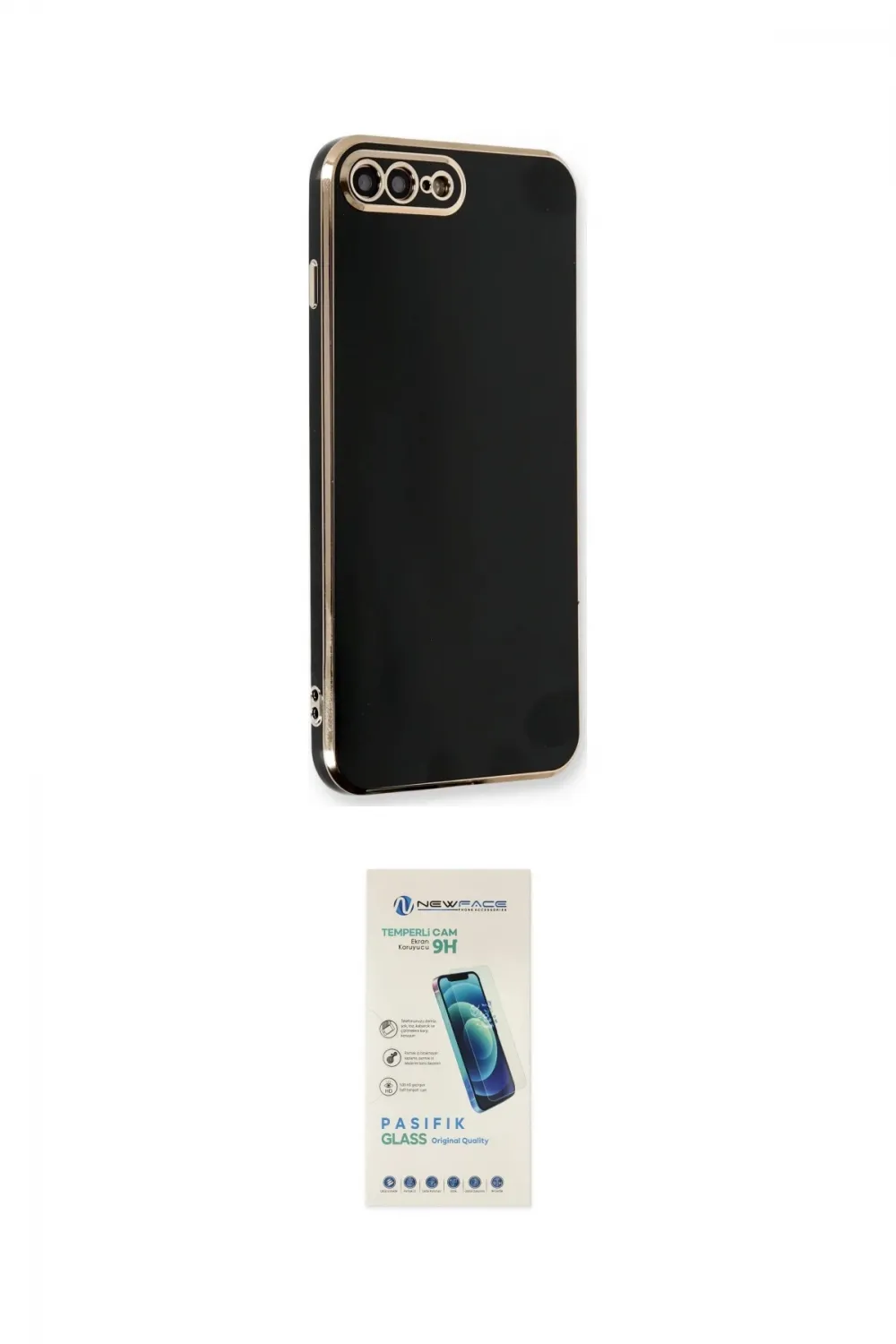 ieg™ iPhone 7 Plus Kılıf Yankı Serisi - Şeffaf Pasifik Cam Ekran Koruyucu