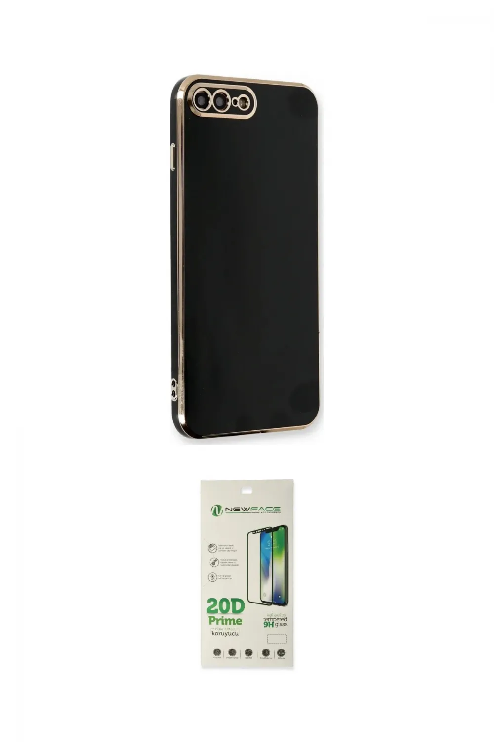 ieg™ iPhone 7 Plus Kılıf Yankı Serisi - Siyah 20D Premium Cam Ekran Koruyucu