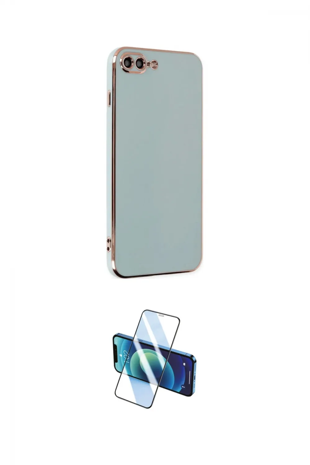 ieg™ iPhone 7 Plus Kılıf Yankı Serisi - Siyah 3D Antistatik Cam Ekran Koruyucu
